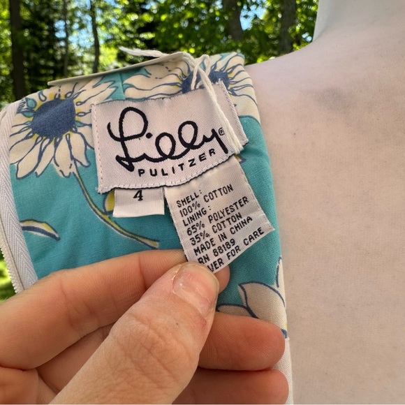 Vintage Lilly Pulitzer Dress Women 4 Dragon Fly Patchwork Bow Daisy Party Core - Picture 7 of 10